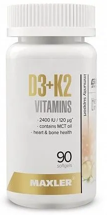 Vitamin D3 + K2, 90 капсул