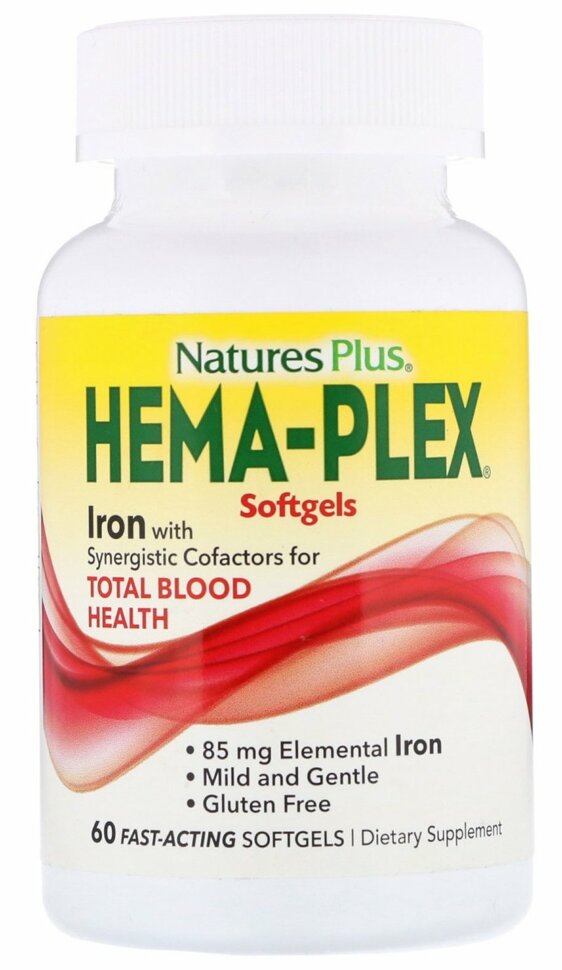 Hema-Plex Iron быстрорастворимый, 60 капсул