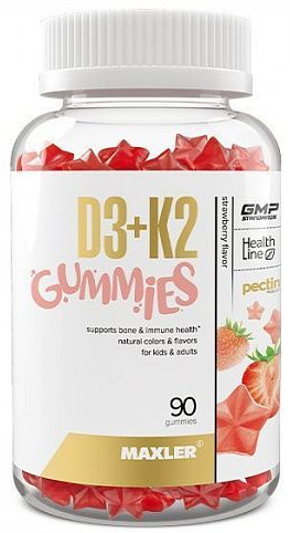 D3+K2 Gummies, 90 жевательных пастилок