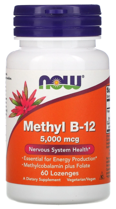 Methyl B-12 5000мкг + Folate, 60 жевательных пастилок