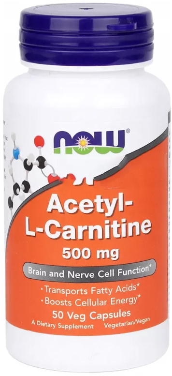 NOW - Acetyl-L-Carnitine 500мг, 50 капсул (L-карнитин)