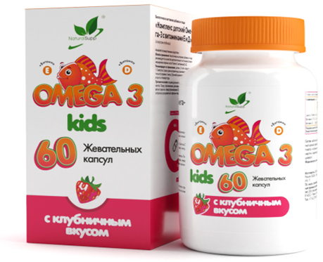 Omega-3 kids, 60 жевательных капсул