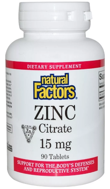 Zinc Citrate, 15mg, 90 таблеток