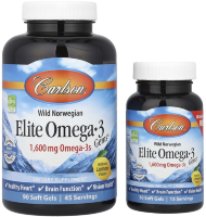 Elite Omega-3 Gems® из норвежской рыбы, 90 + 30 капсул