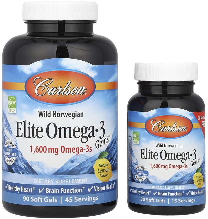 Elite Omega-3 Gems® из норвежской рыбы, 90 + 30 капсул