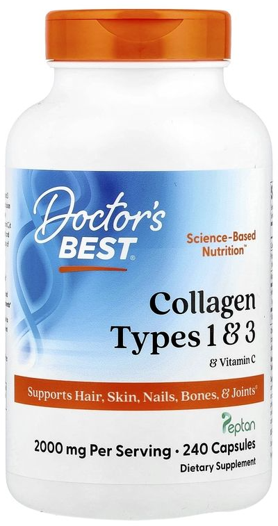 Best Collagen Types 1 & 3 с витамином С 500 мг, 240 кап.