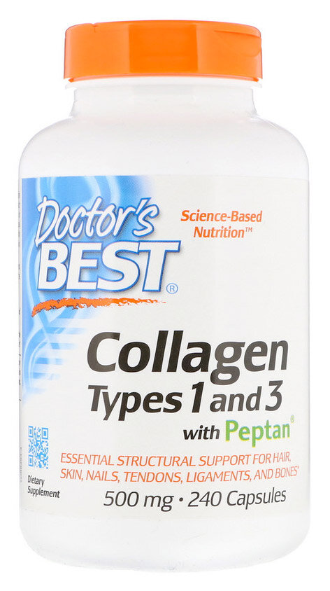 Best Collagen Types 1 & 3 с витамином С  500 мг, 240 кап.