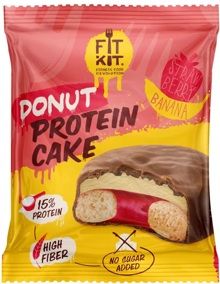 Donut Protein Cake Клубника-банан, 100г