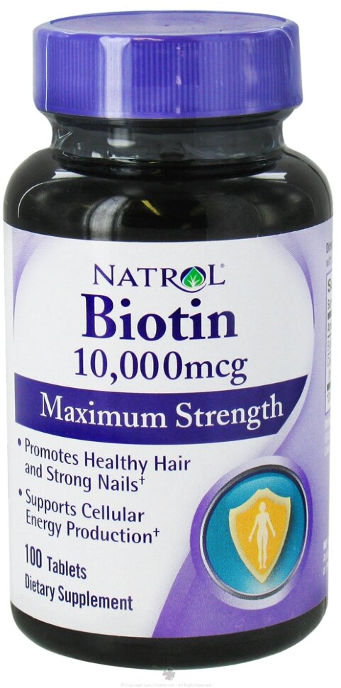 Natrol - Biotin, 10000 mcg, 100 капсул (Витамины)