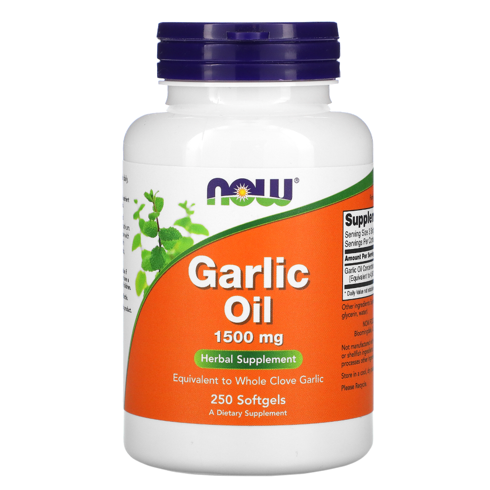 Garlic Oil 1500мг, 250 мягких капсул