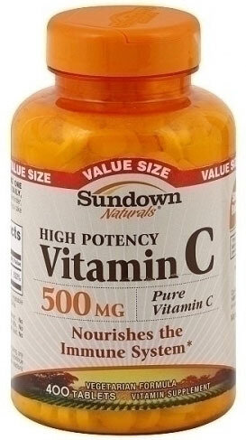 Sundown Naturals - High Potency Vitamin C, 500 mg, 100 таблеток (Витамины)