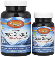 Super Omega-3 из рыбы дикого улова, 100 + 30 капсул