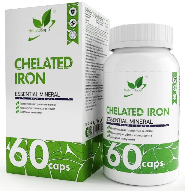 Chelated iron, 60 капсул